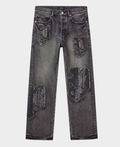 PURPLE Jeans Embroidered Graphic Washed