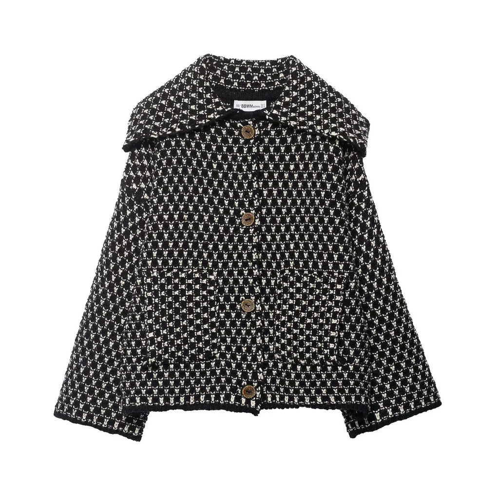 2025 New Autumn Brown Long Sleeve Knitted Cardigans Women Elegant Lapel Single Breasted Loose Sweater Coat Knitwear Korean Style