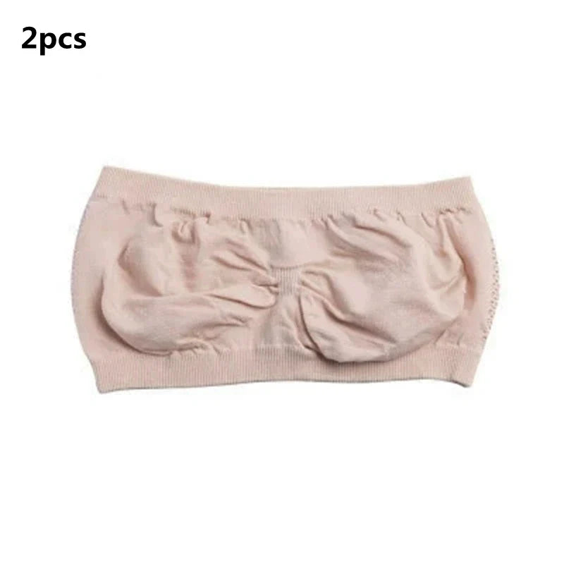 Lady's Sexy Strapless Crop Top Bra Bandeau Boob Tube Brassiere Summer Breathable Mesh Invisible Strapless without Chest Pad Wrap