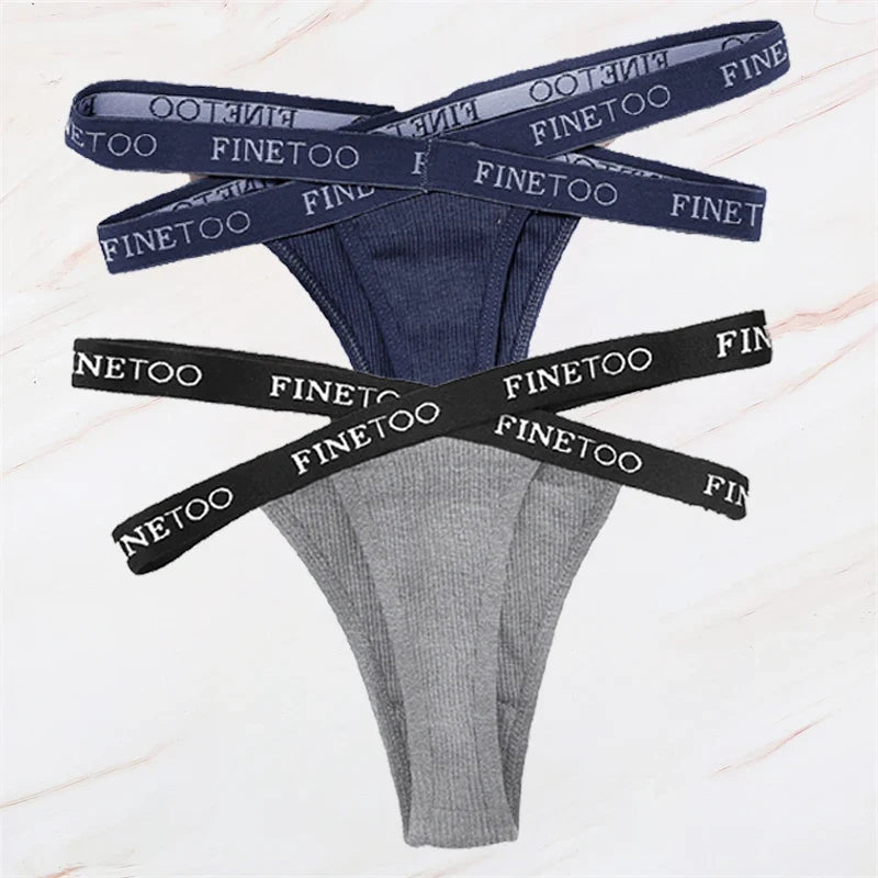 2Pcs/Set Women Thongs Panties Female Letter Belt Underwear Ladies Cotton Cross Strap Bikini M-XL G-String Girl Intimate Lingerie