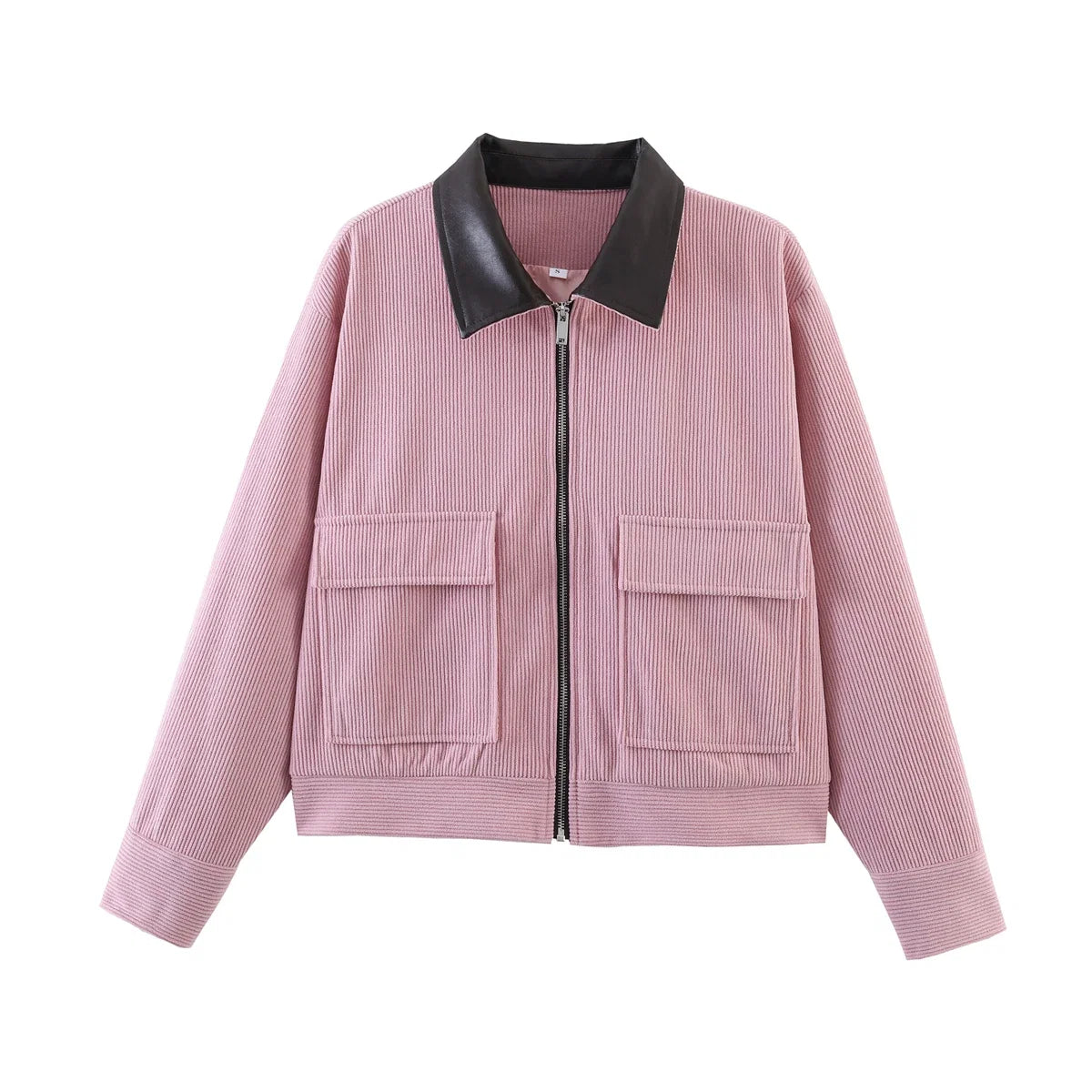 SLTNX Spring Pink Casual Jacket Women's Loose Fit Streetwear Front Zipper Pockets Lounge Wear Daily Outerwear