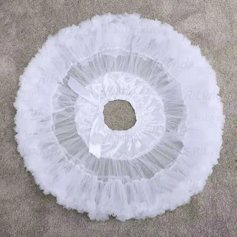 Women Flower Style Lolita Petticoats Crinoline Inner Bustle Cosplay Tutu Puffy Cancan Skirt Under Wedding Dresses
