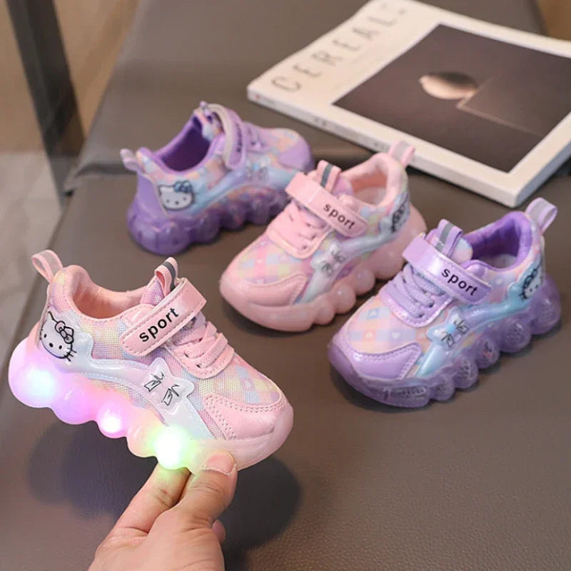 2025 NEW  Design Casual Shoes for Baby Girl Children Led Light Sneakers Kids Anti-slip Shoes Toddler Walking Shoes