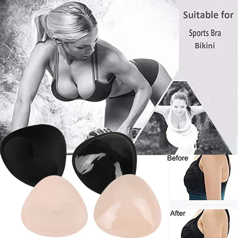 3D Thicken Chest Pads Bikini Set Push Up Padded Swimsuit Women Swimwear Silicone Thicker Breathable Sponge Bra Pad Nipple Cover