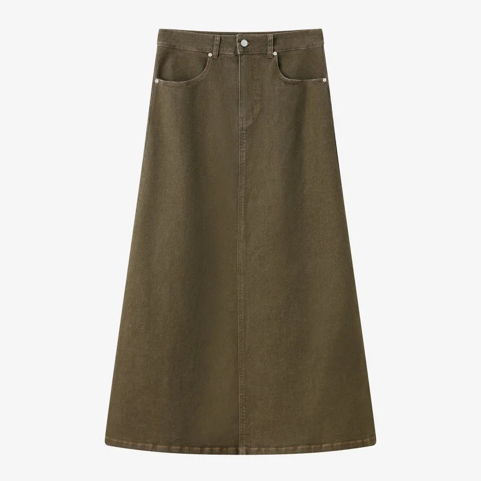 AS SS26  stretch denim skirt fashion lady wear elastic fabric ( waist expands about 2-3cm)