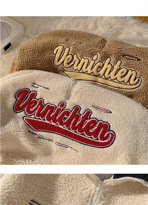 Reaper unit worldwide Vintage Punk Sweatshirts Casual V-neck Long Sleeve Letter Embroidery Hoodie