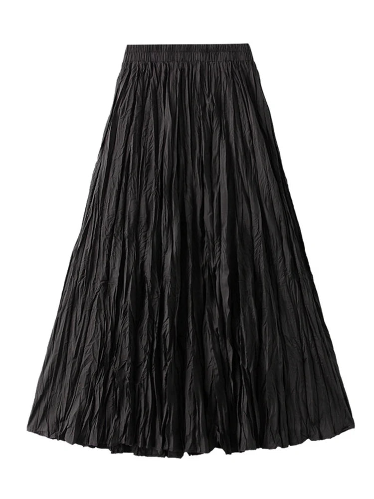 KarSaNy Long Pleated Skirts For Woman High Waist Large Hem White Skirt Summer Women's A Line Maxi Skirts For Women 2026 Long
