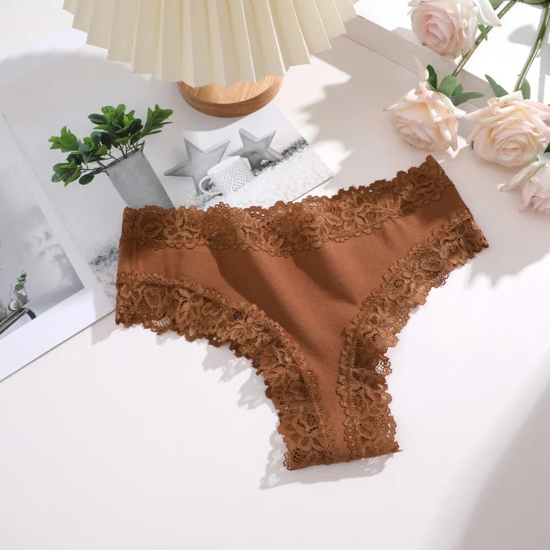 Women Cotton Panties Lace Female Sexy Briefs Pantys Ladies Breathable Underwear Girls S-XL Intimates Lingerie Soft Thongs Panty