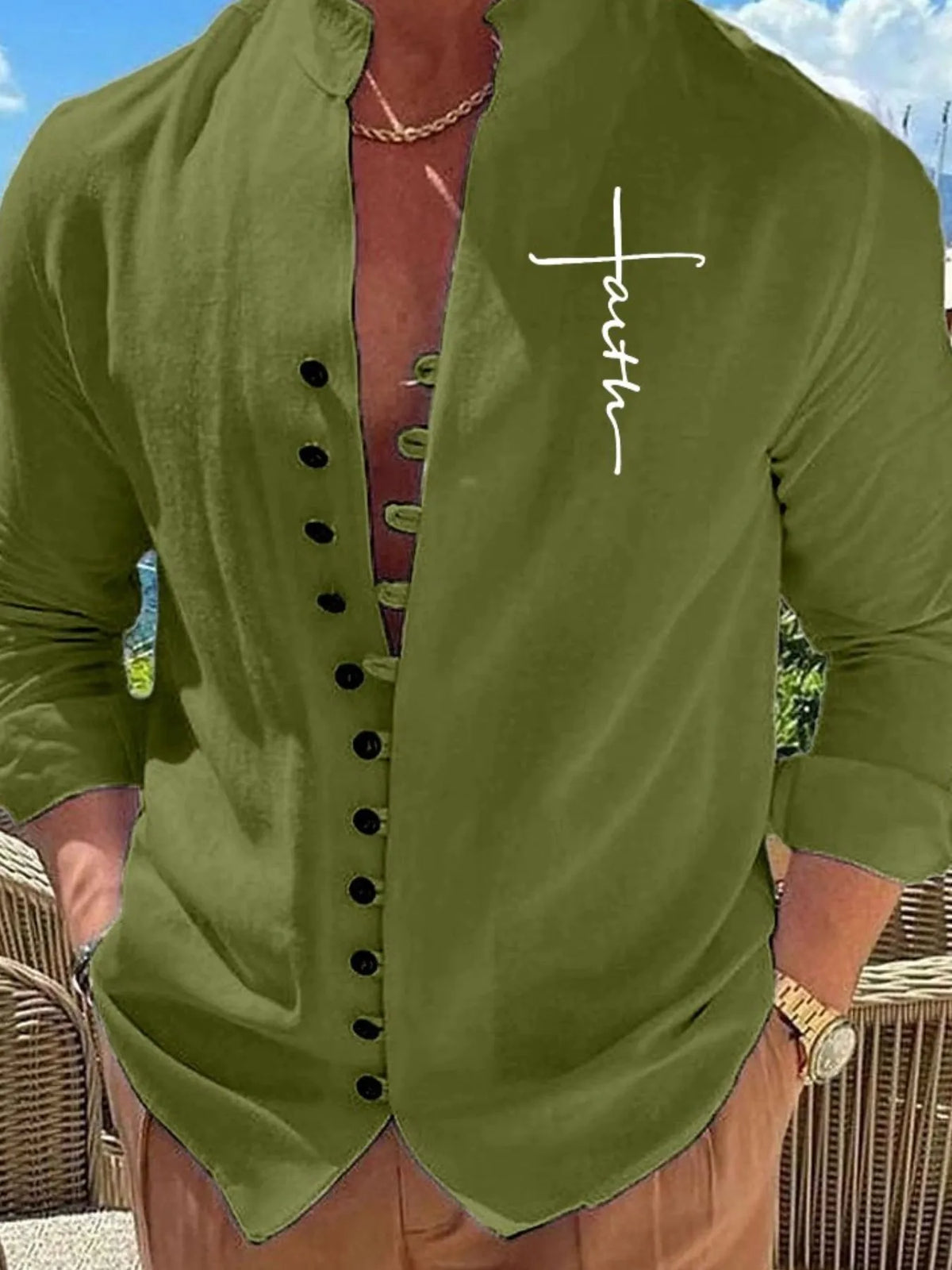 Men's Full Size Button Down Casual Shirt Plus Size