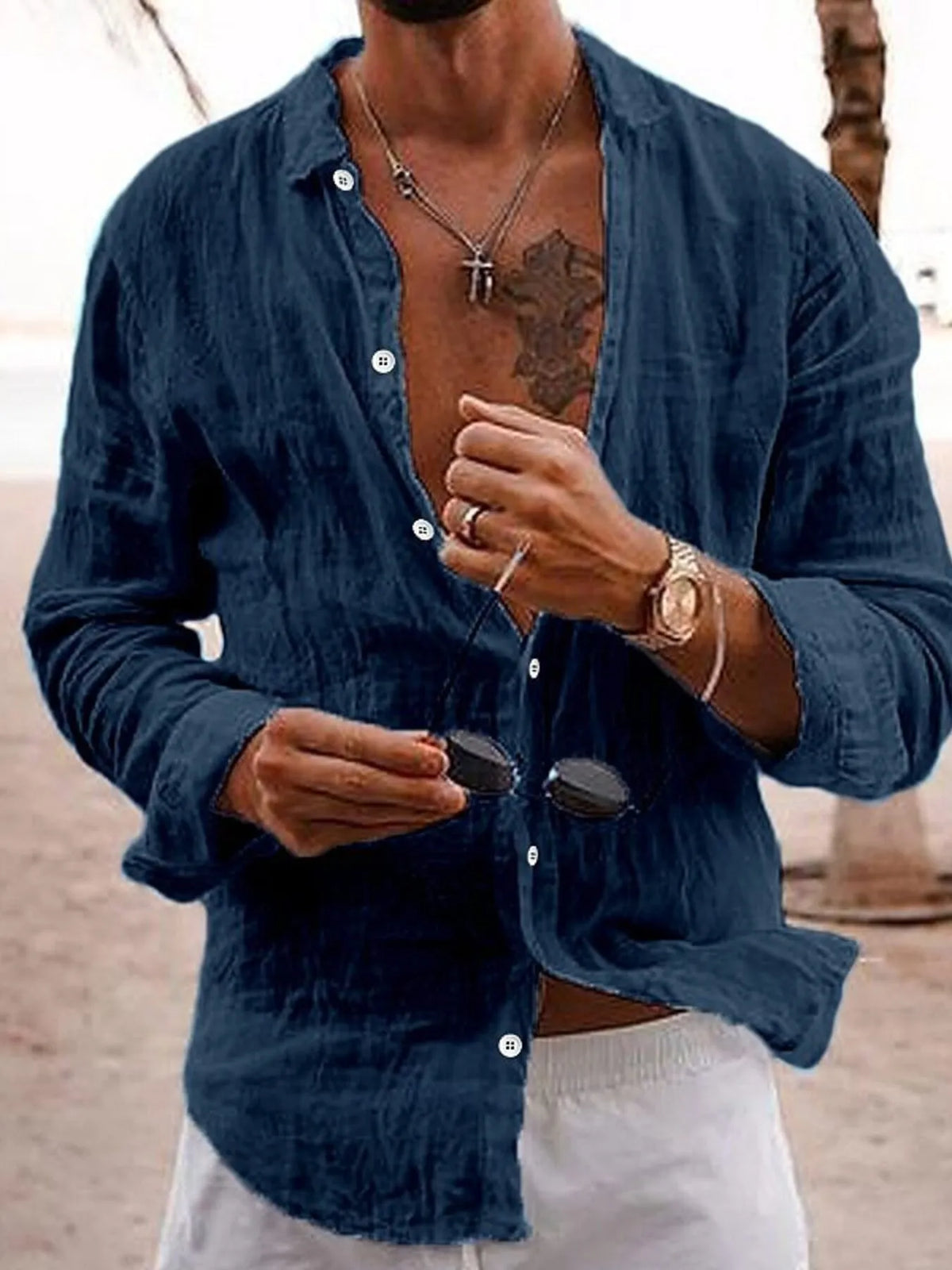 Men's Full Size Button Up Long Sleeve Shirt Plus Size