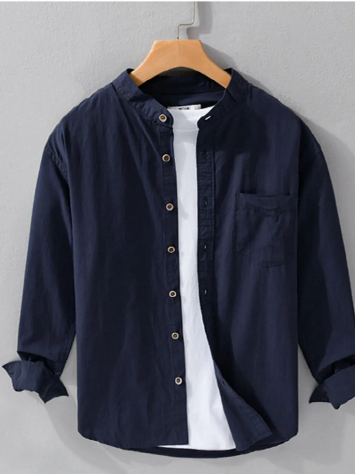 Men's Plus Size Button Up Long Sleeve Shirt
