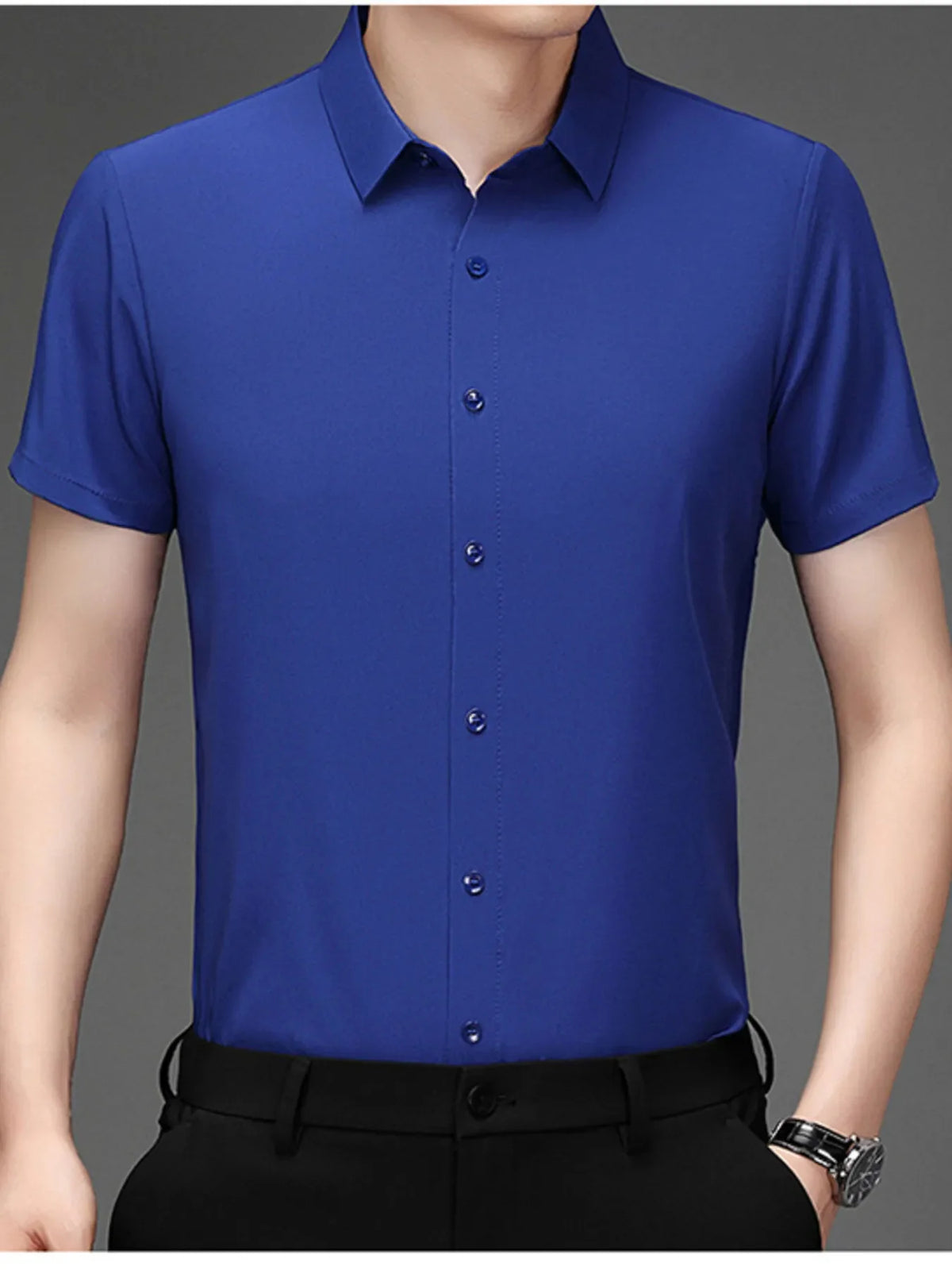 Men's Plus Size Button Up Short Sleeve Shirt