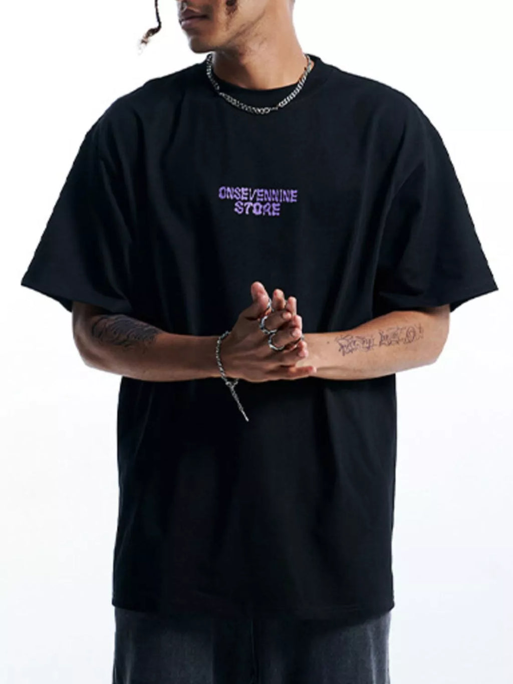 Men's Oversized Round Neck Graphic T-Shirt