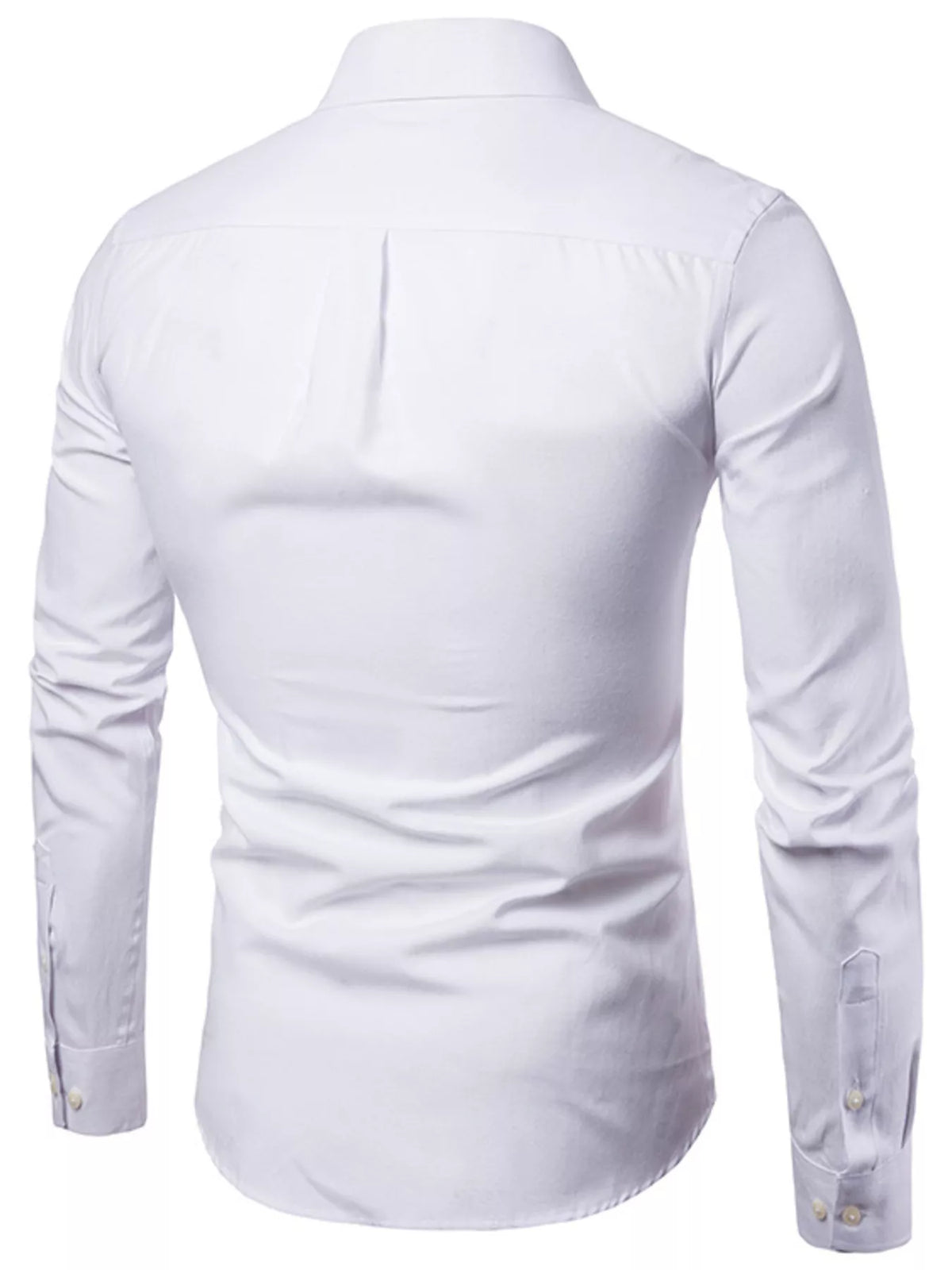 Men's Plus Size Slim Fit Long Sleeve Button-Down Shirt