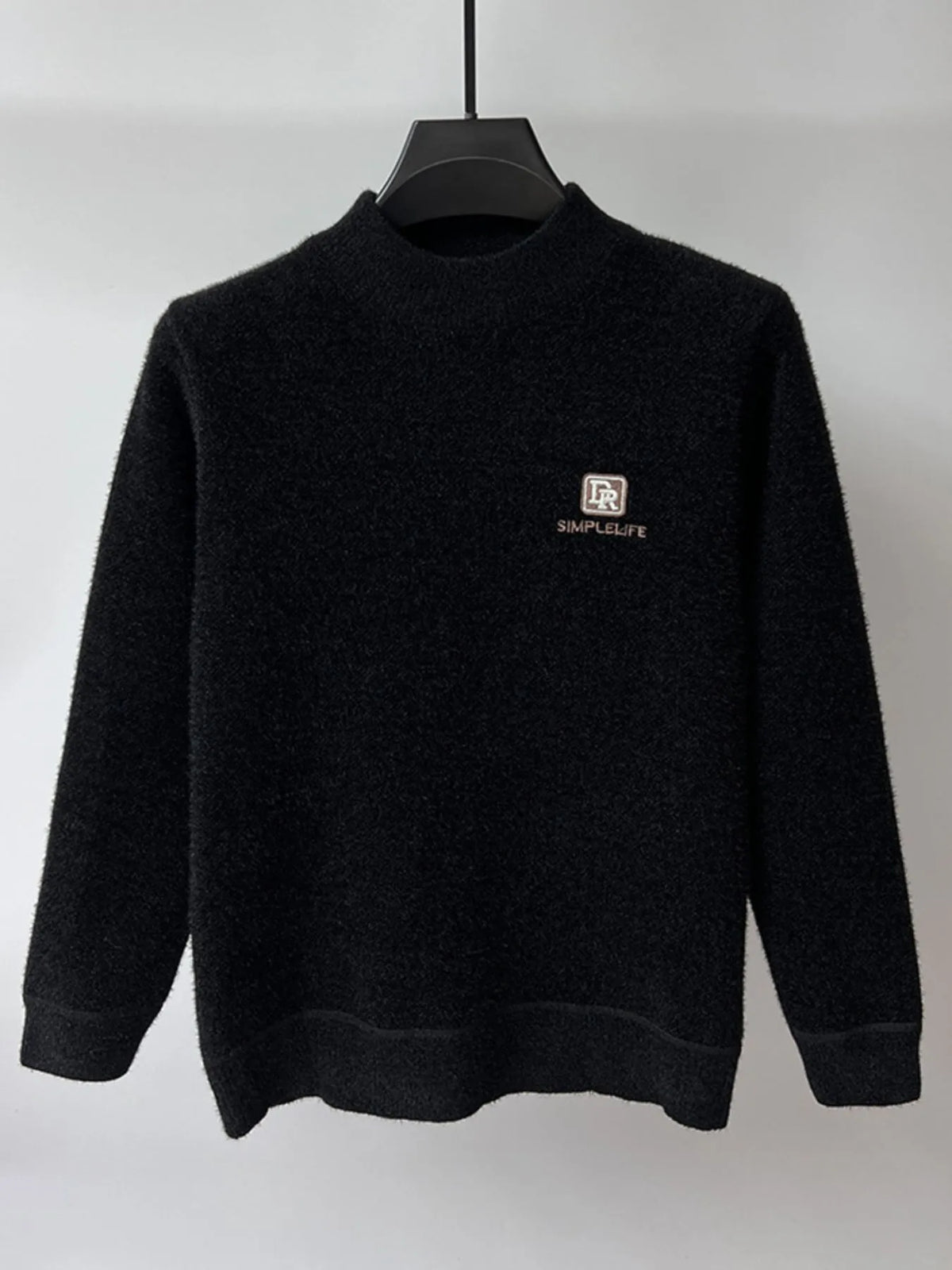 Men's Plus Size Ribbed Hem Long Sleeve Sweater