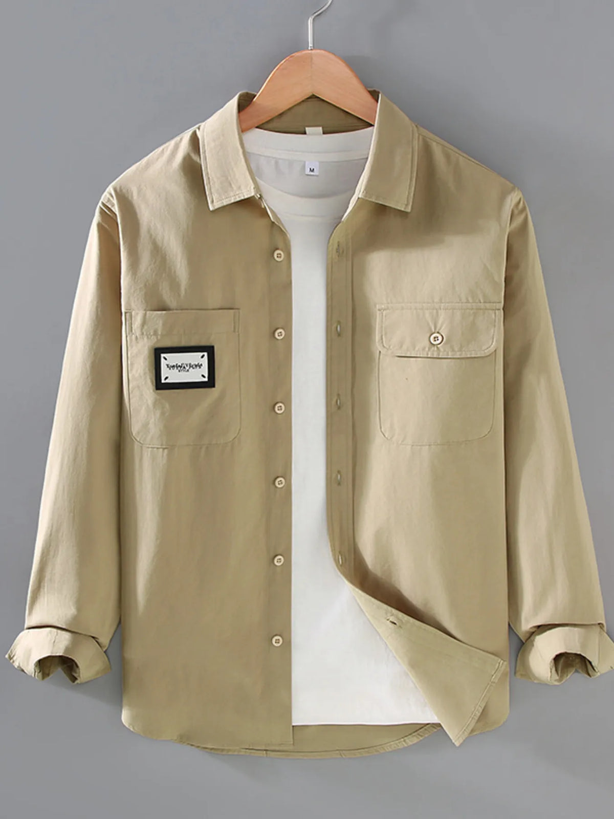 Men's Plus Size Button Up Long Sleeve Shirt