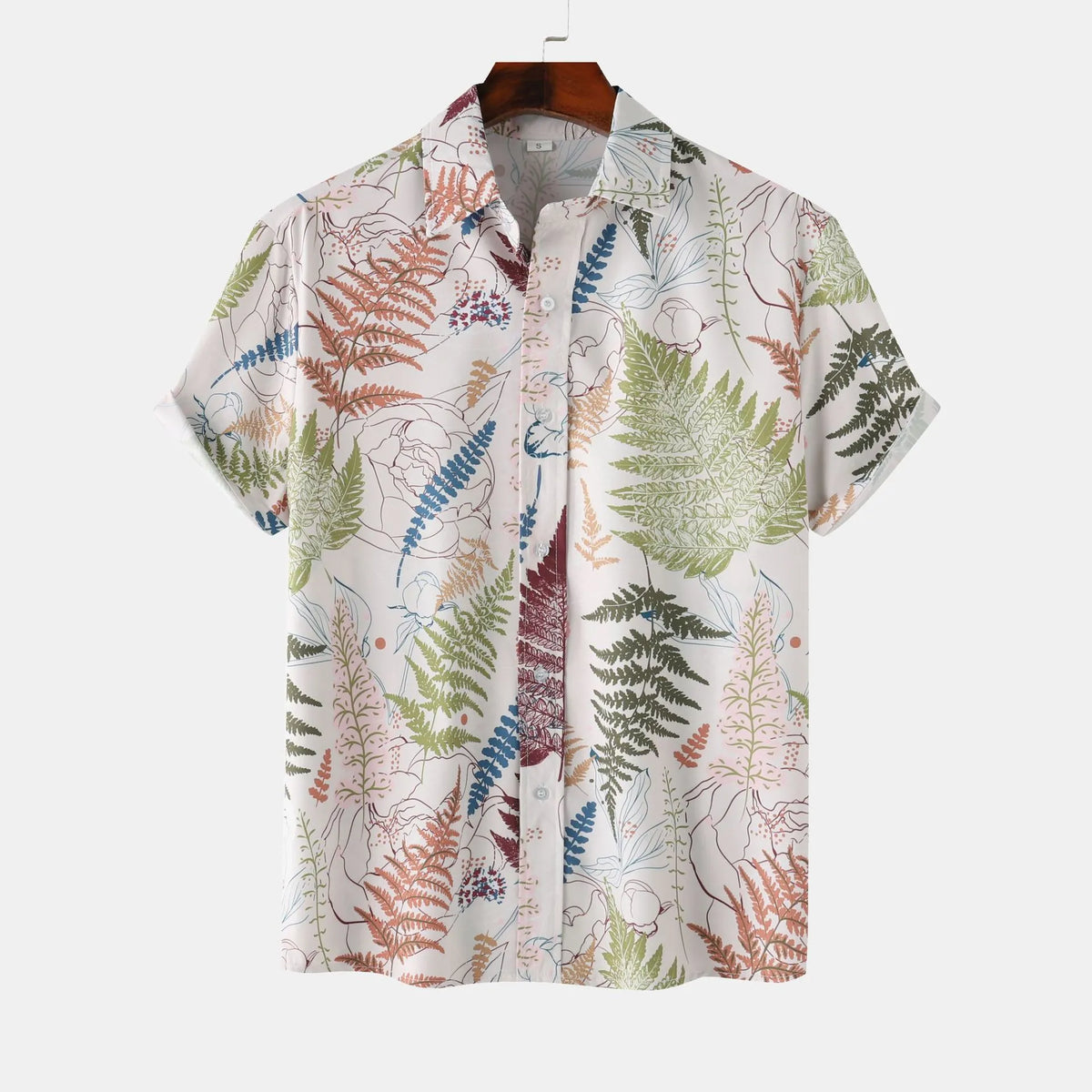Men's Printed Button Up Short Sleeve Shirt