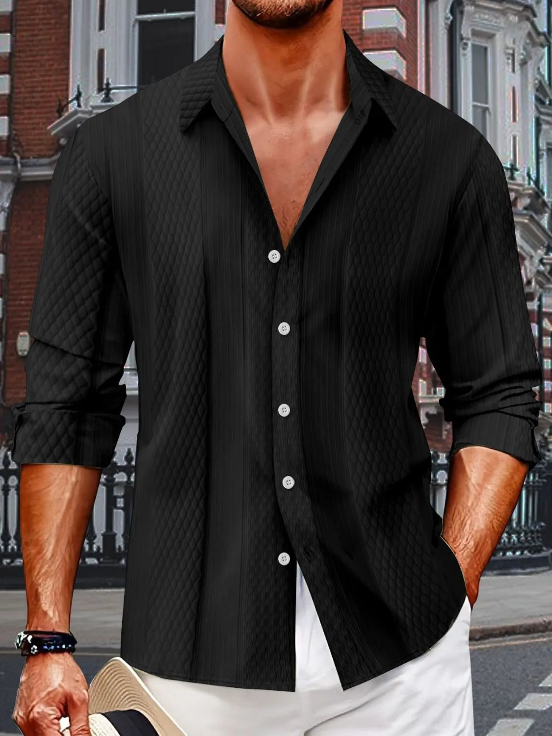 Men's Full Size Button Up Long Sleeve Shirt Plus Size