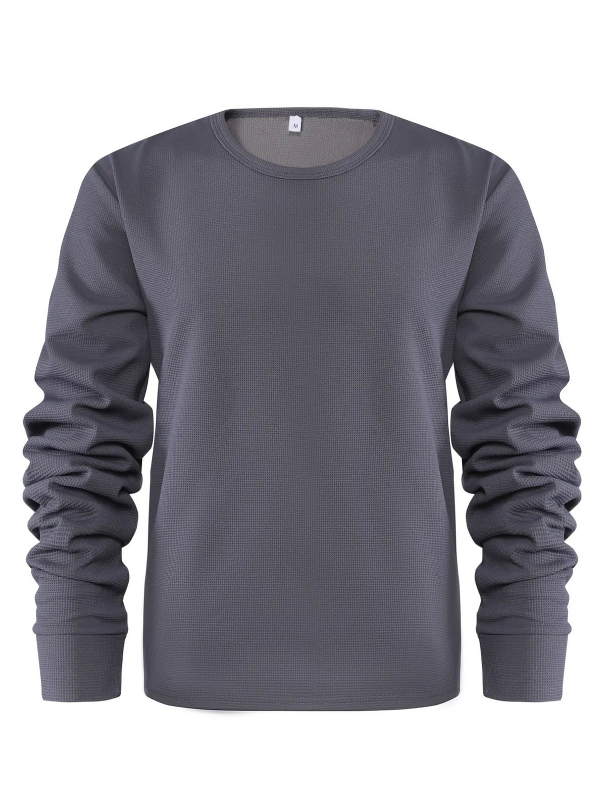 Men's Plus Size Waffle Knit Long Sleeve T-Shirt