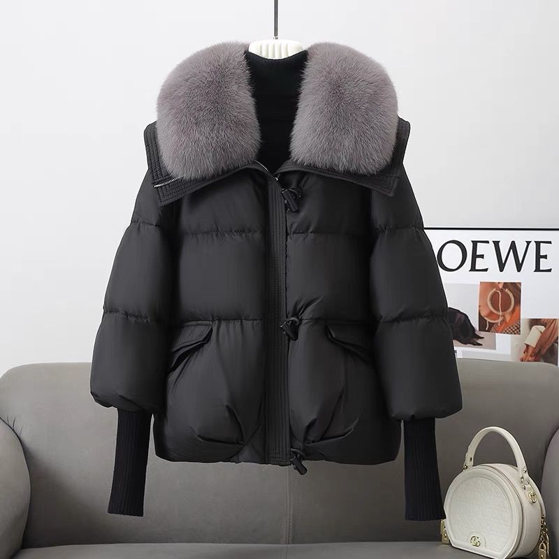 Reaper unit worldwide Down Cotton-padded Jacket Women's Short Fur Collar Thickened Coat Winter Clothing