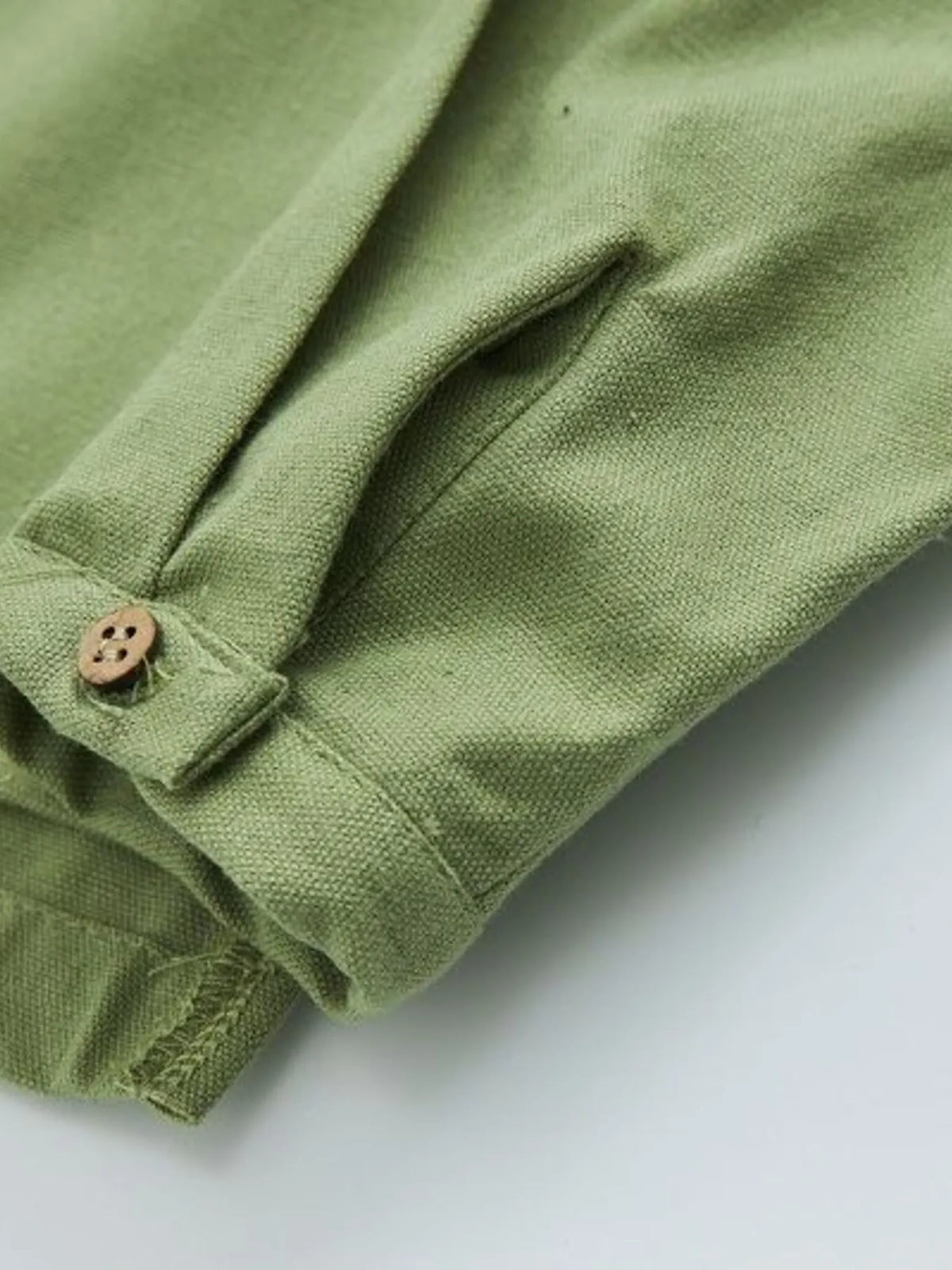 Men's Plus Size Button Detail Long Sleeve Blouse