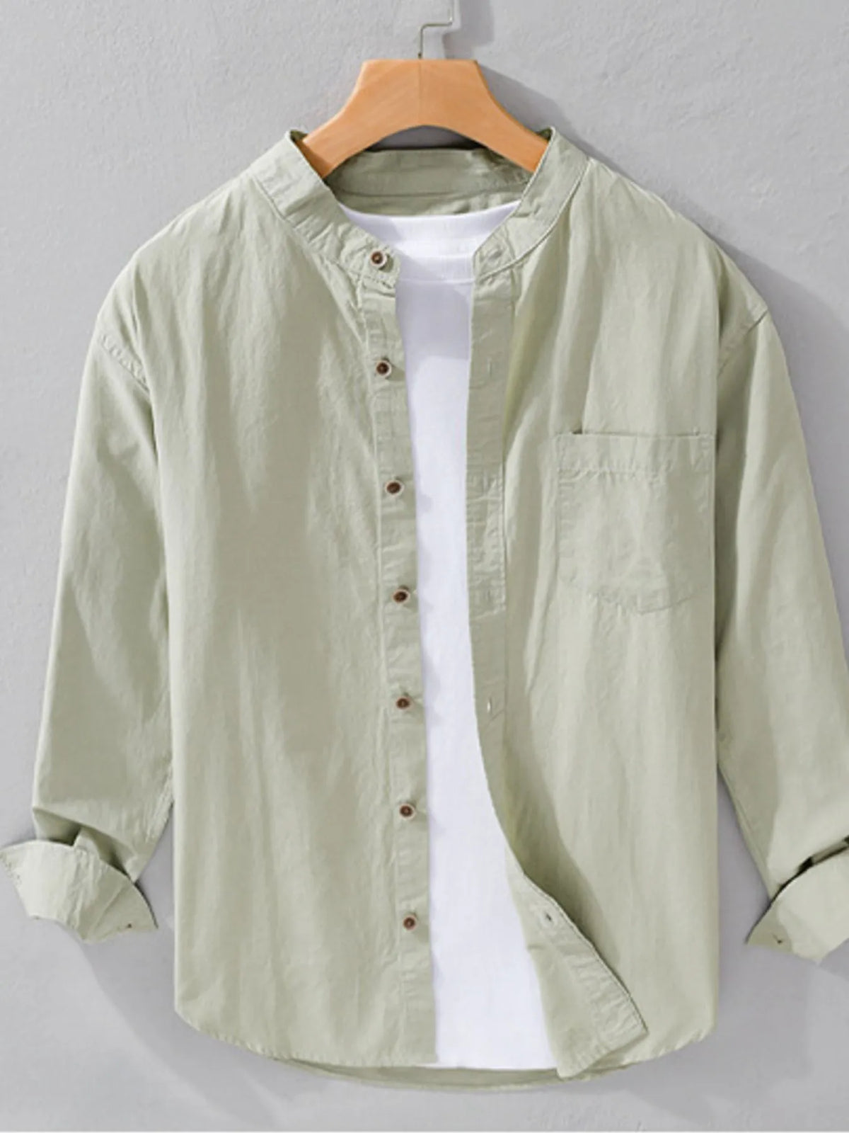 Men's Plus Size Button Up Long Sleeve Shirt