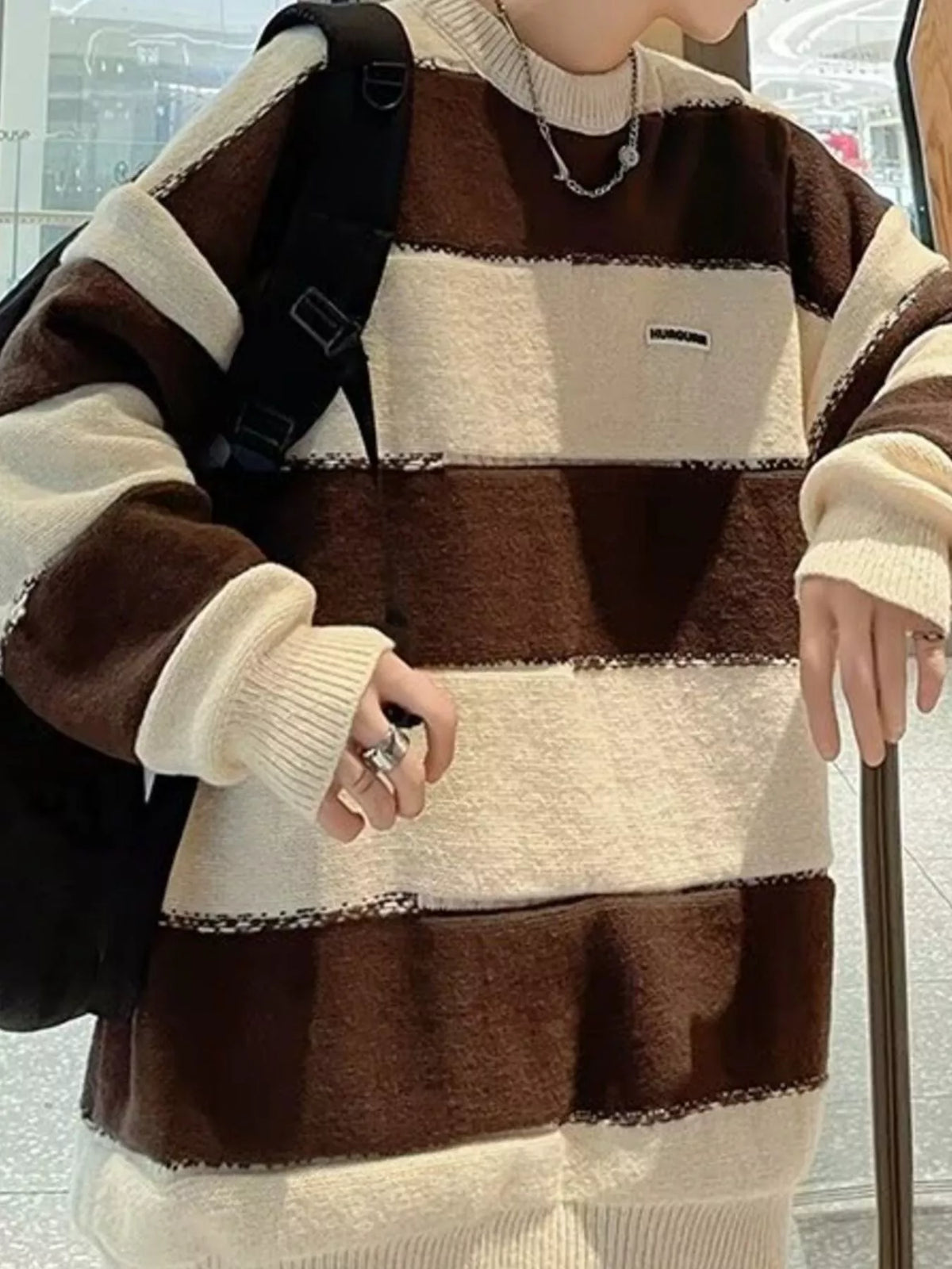 Men's Color Block Long Sleeve Sweater