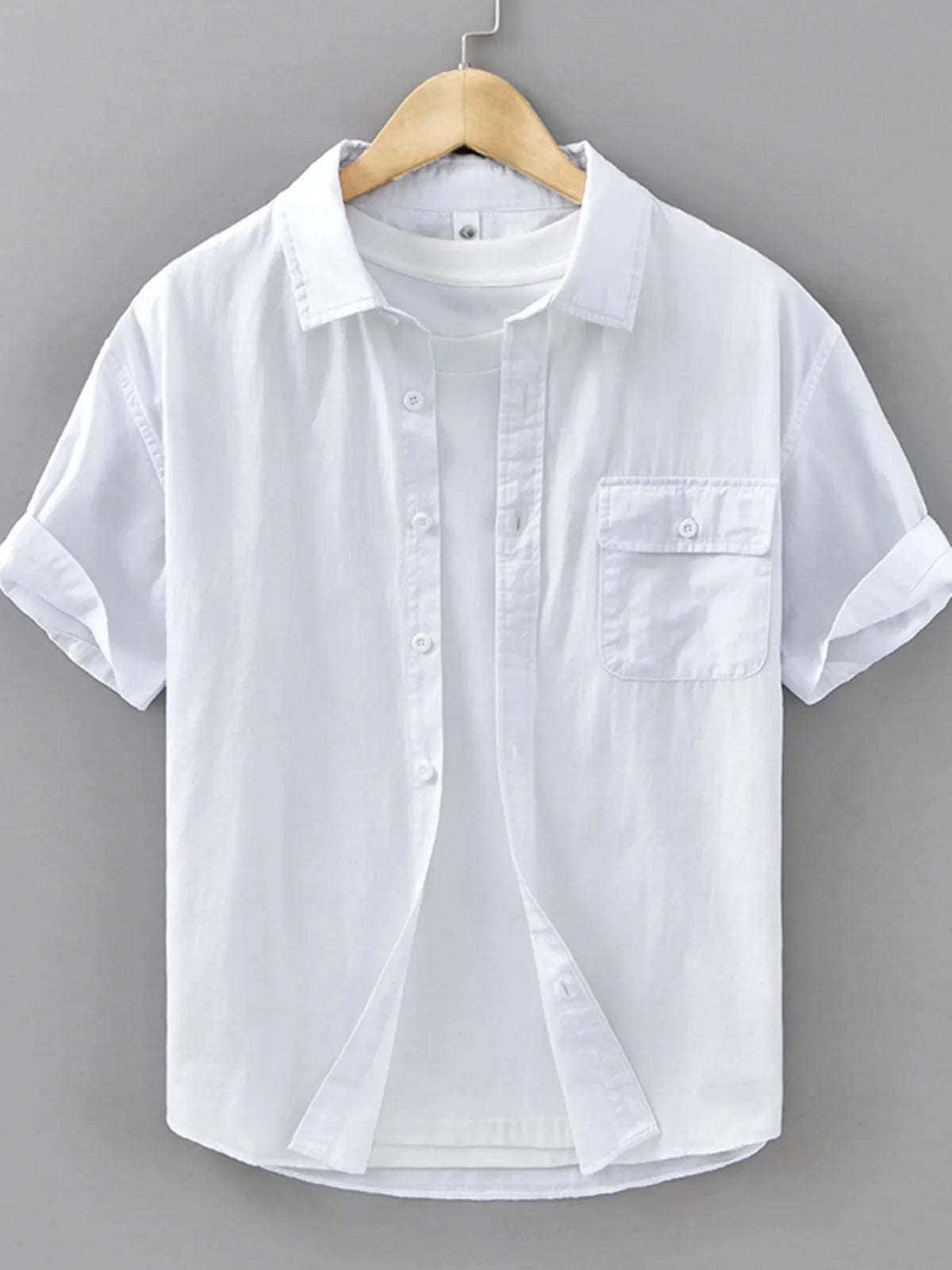 Men's Plus Size Button Up Short Sleeve Shirt