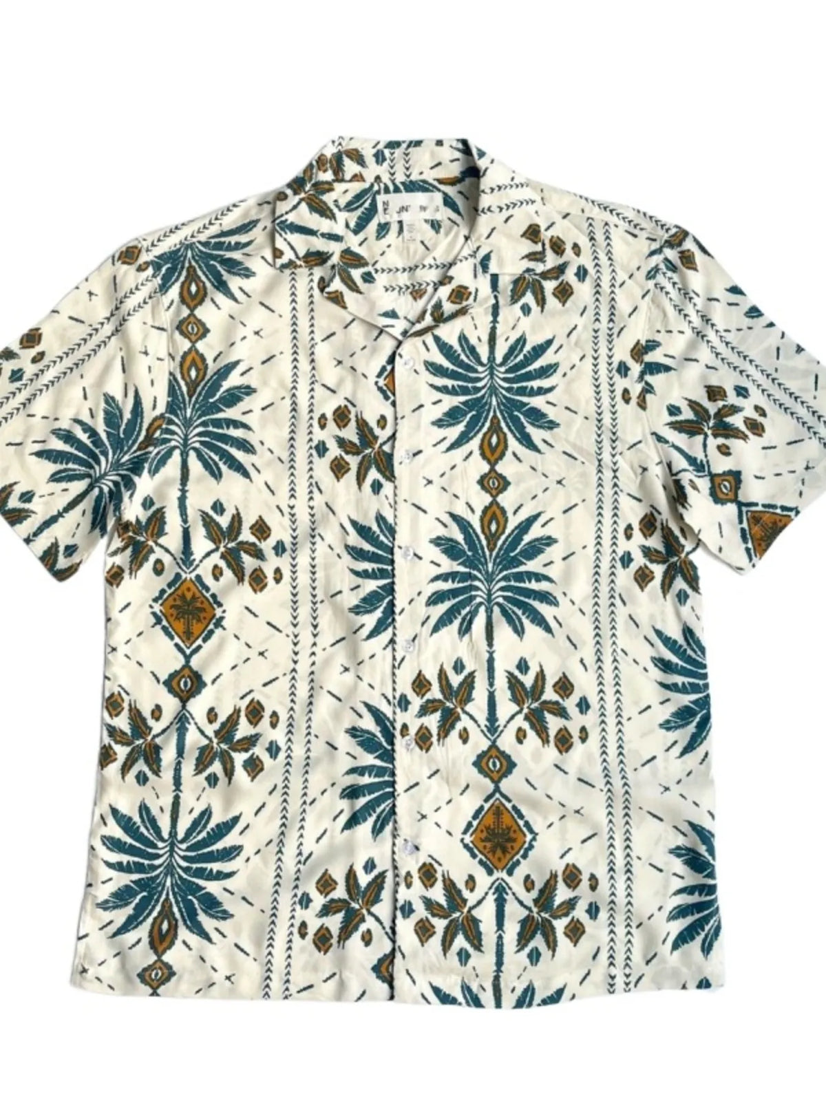 Men's Full Size Button Down Tropical Printed Shirt Plus Size