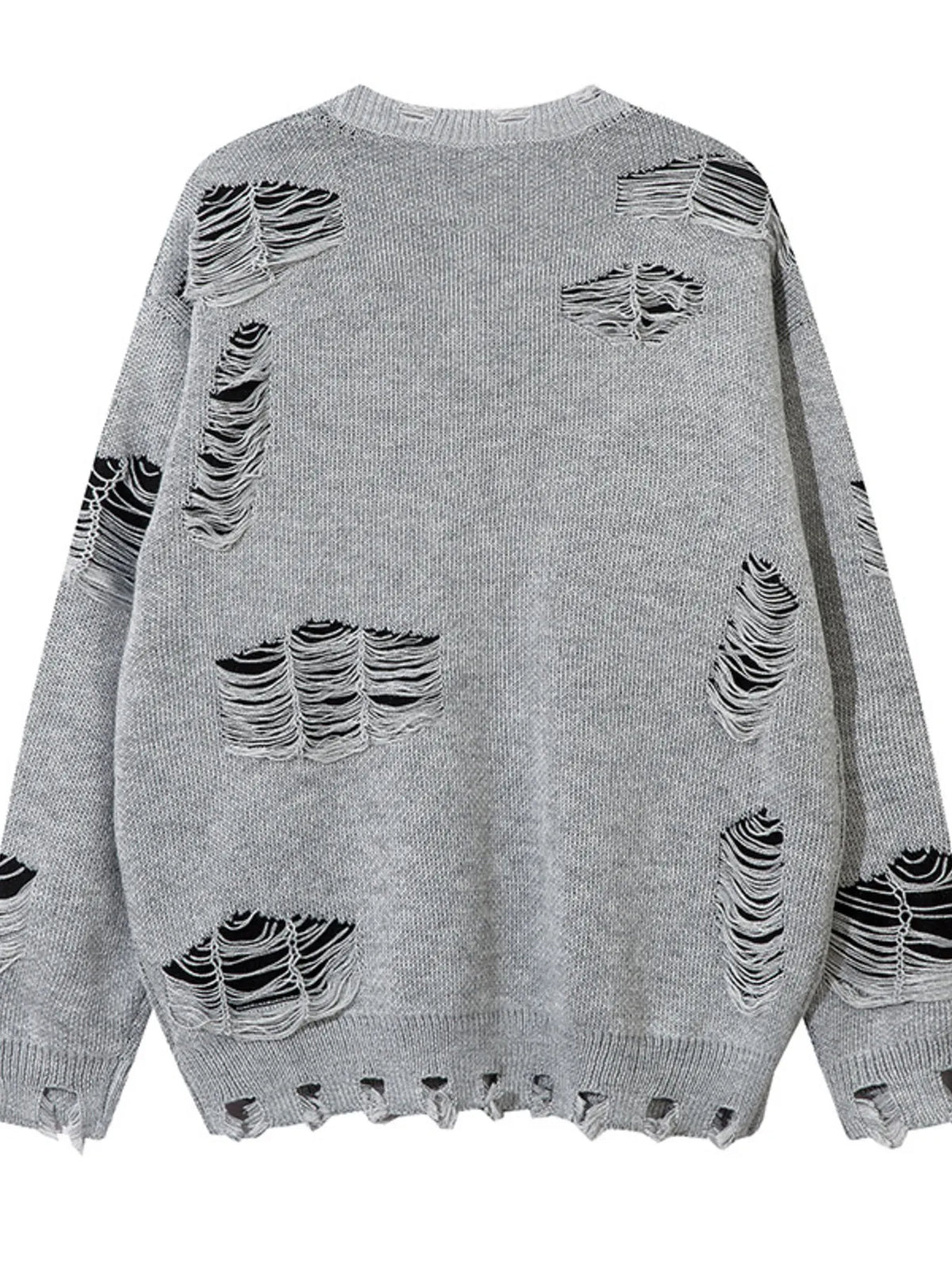 Men's Distressed Chain Detail Oversized Sweater
