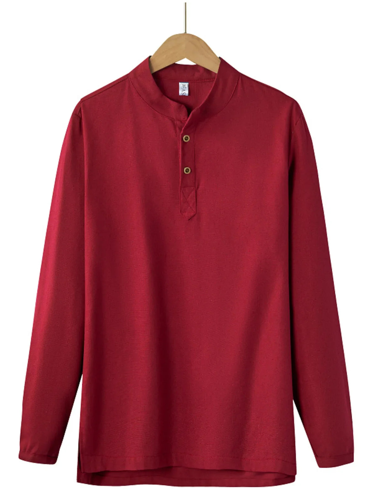 Men's Plus Size Button Detail Long Sleeve Blouse