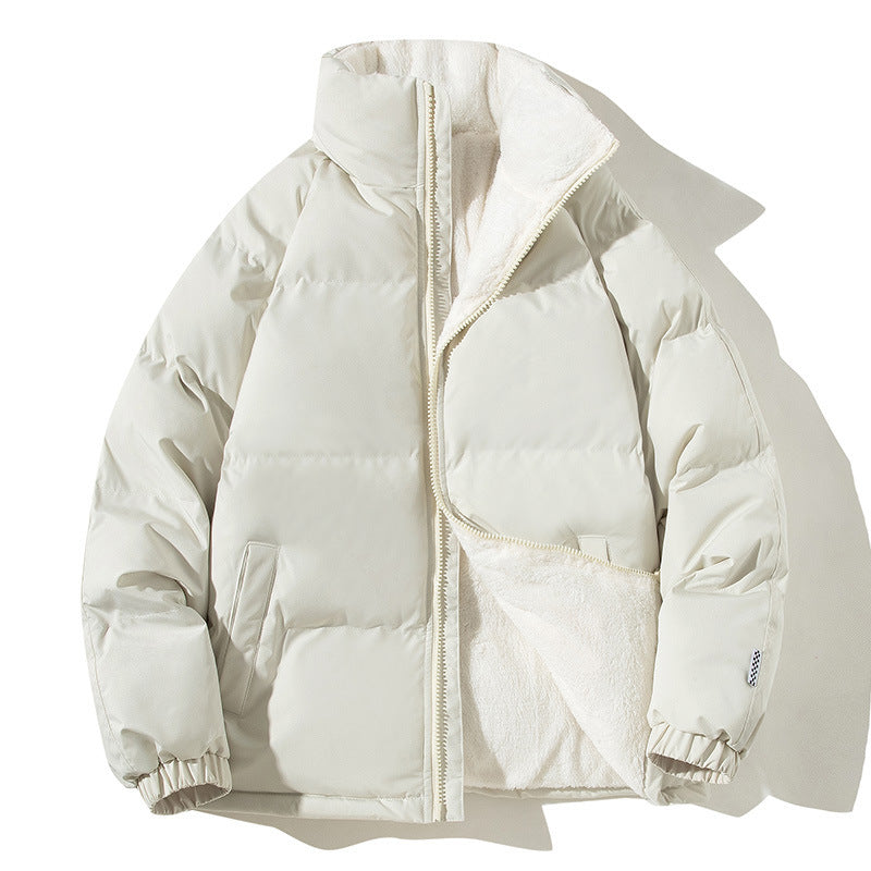 Reaper unit worldwide Couples Stand-up Collar Coat With Pockets Fashion Winter Warm Plush Thickened Jacket For Women Men Loose Outwear Top Clothing