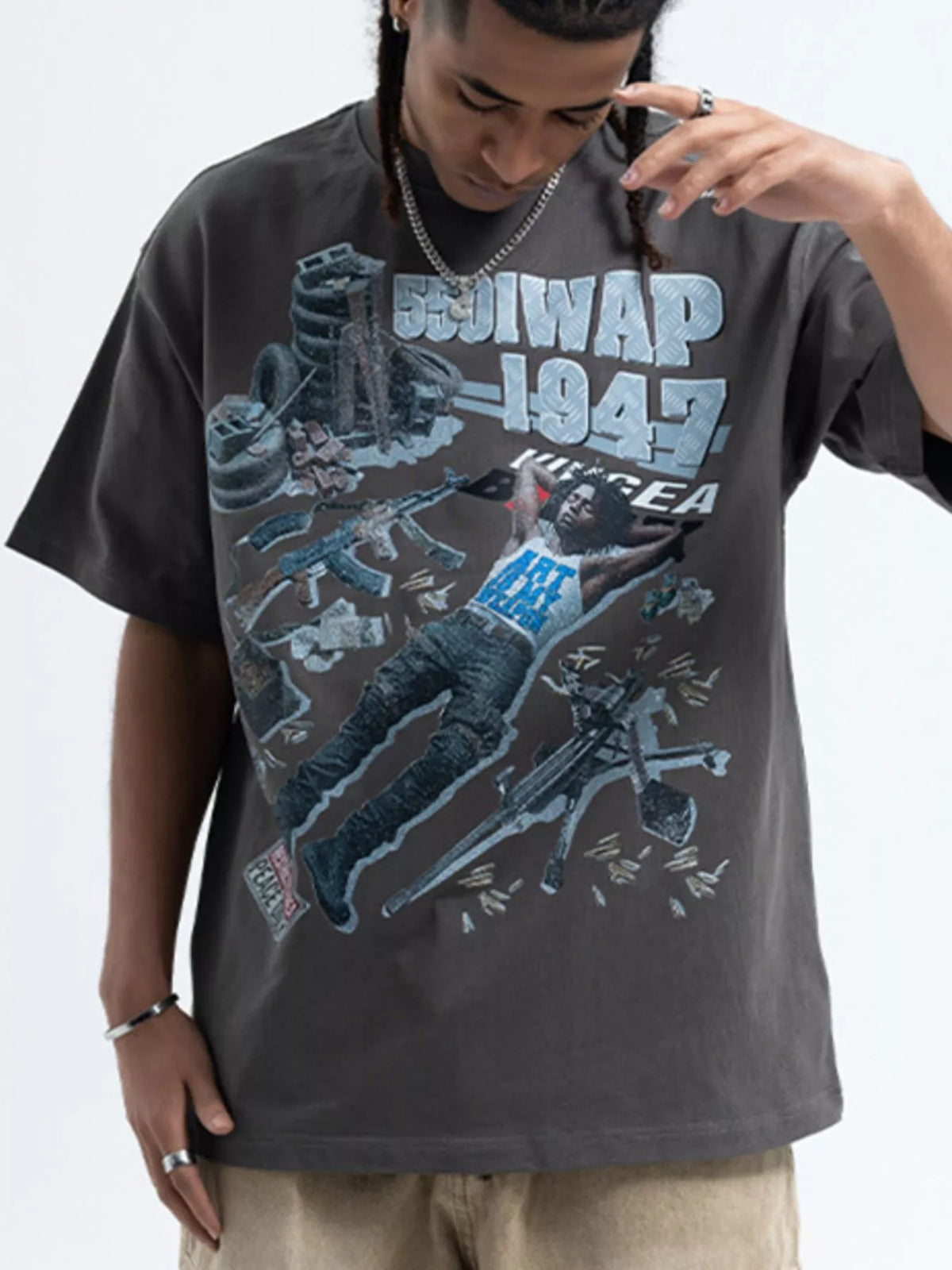 Men's Graphic Round Neck Half Sleeve T-Shirt