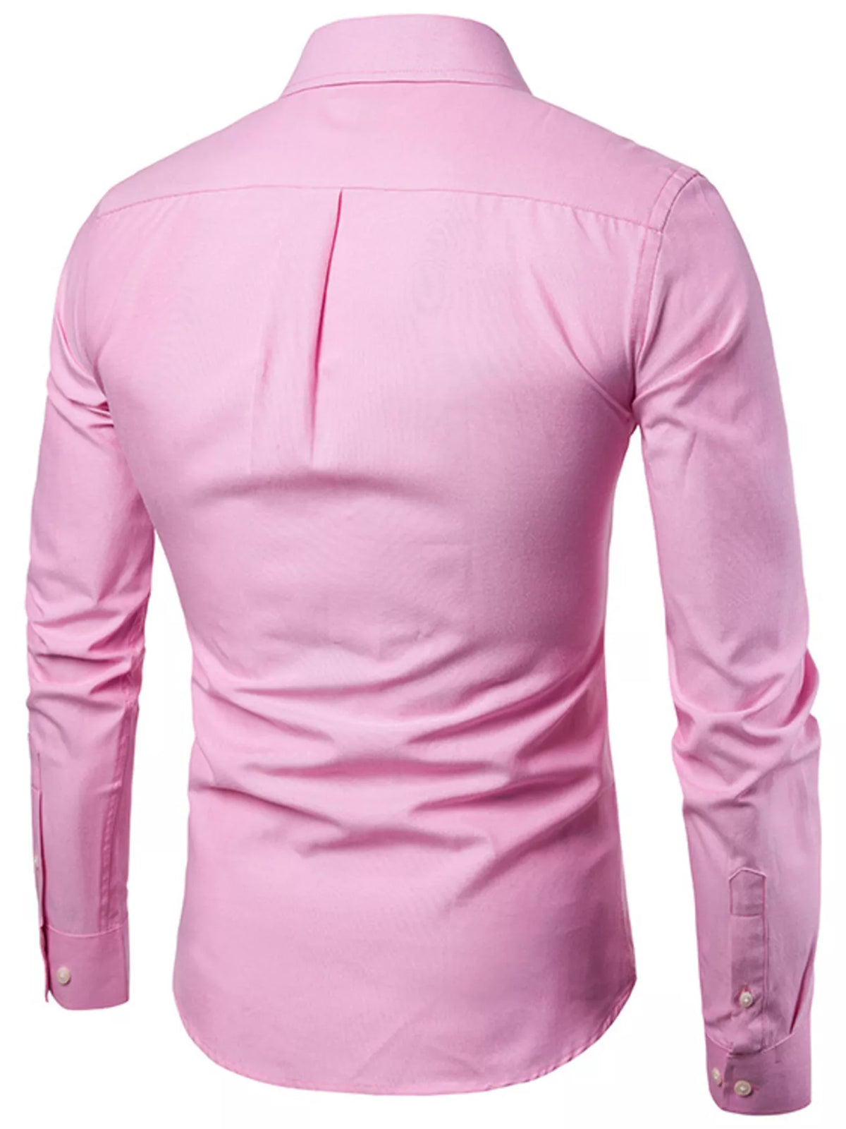 Men's Plus Size Slim Fit Long Sleeve Button-Down Shirt