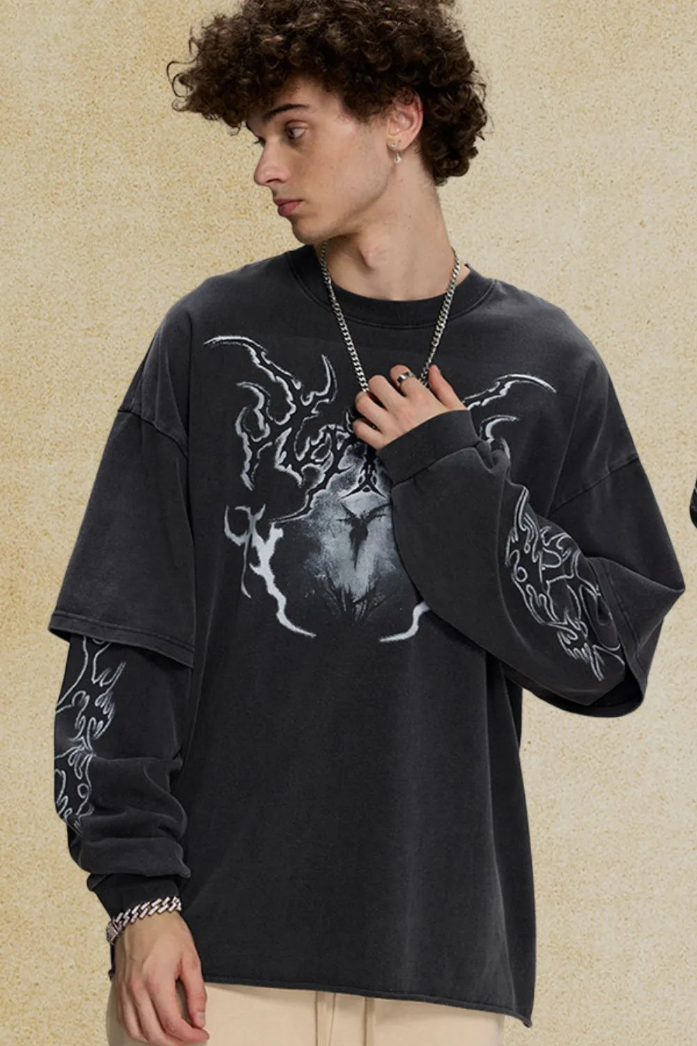 Men's Round Neck Graphic T-Shirt