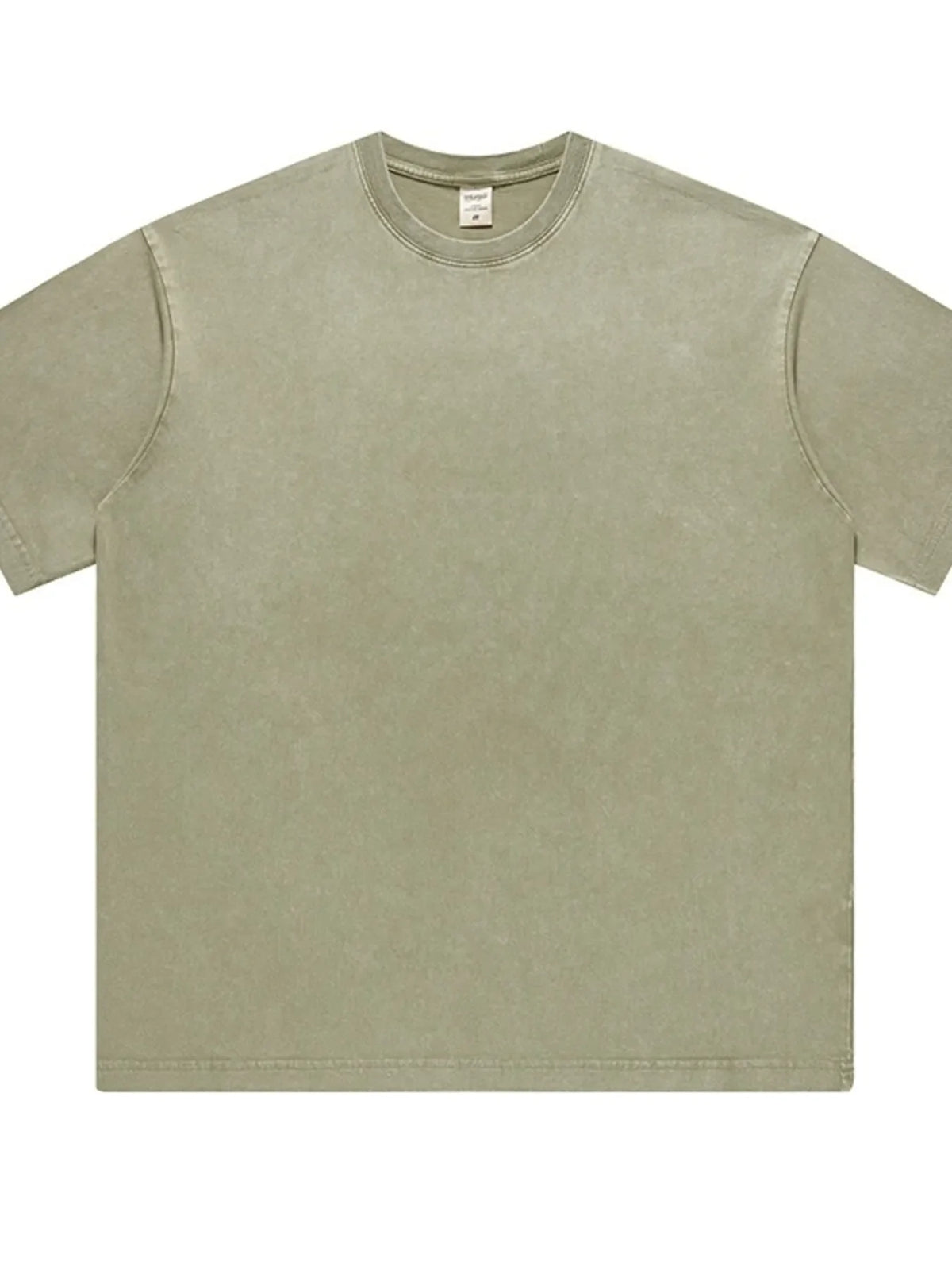 Men's Full Size Washed Round Neck T-Shirt Plus Size