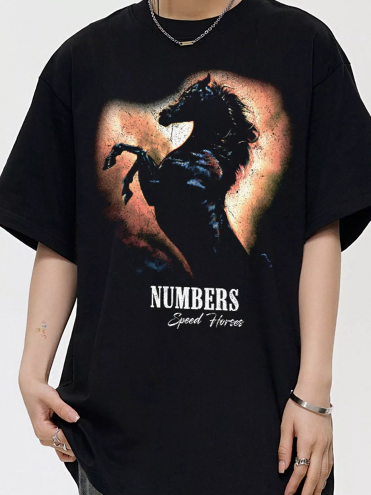 Men's Vintage Washed Horse Graphic T-Shirt