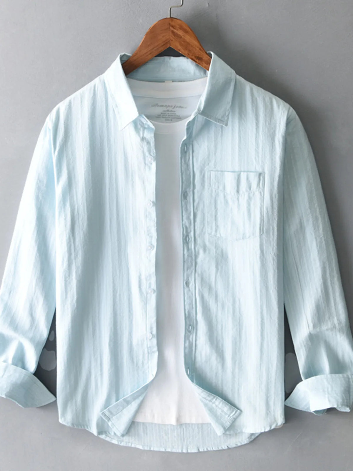 Men's Plus Size Button Up Long Sleeve Shirt