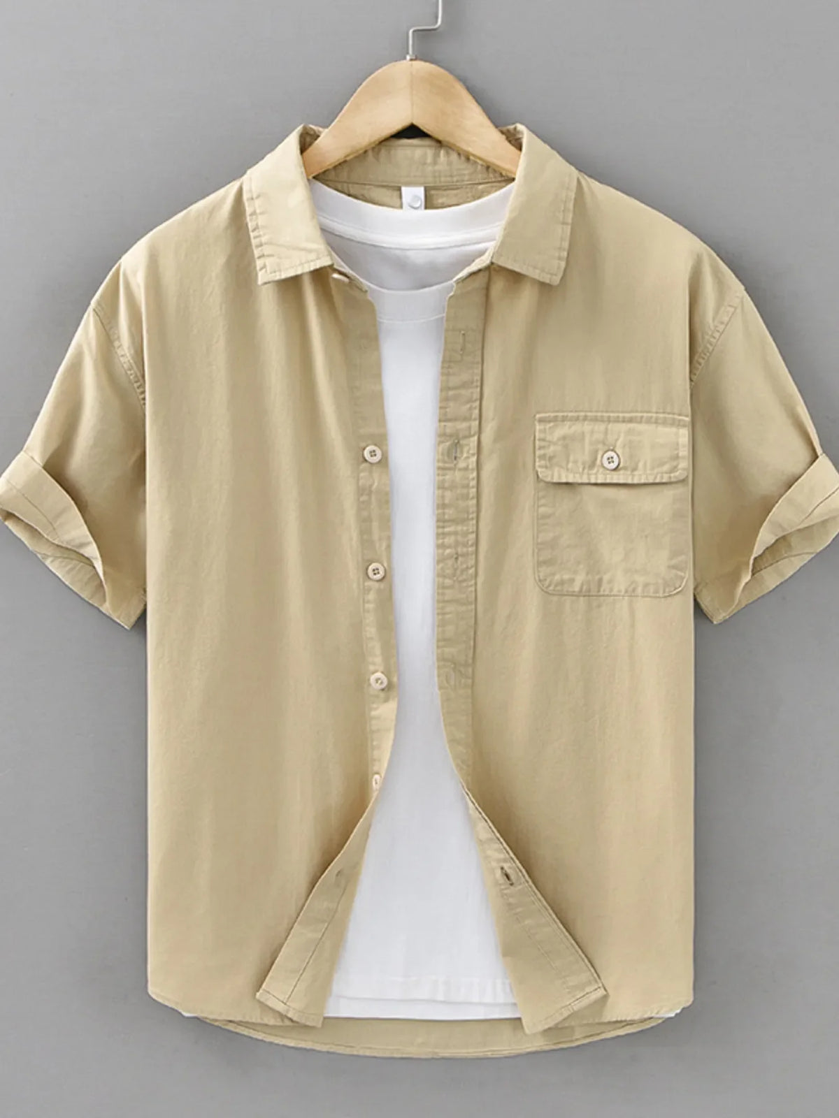 Men's Plus Size Button Up Short Sleeve Shirt