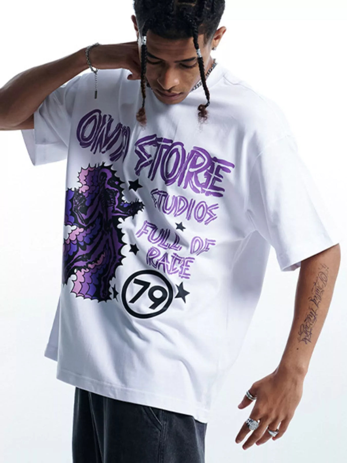 Men's Graphic Round Neck Short Sleeve T-Shirt