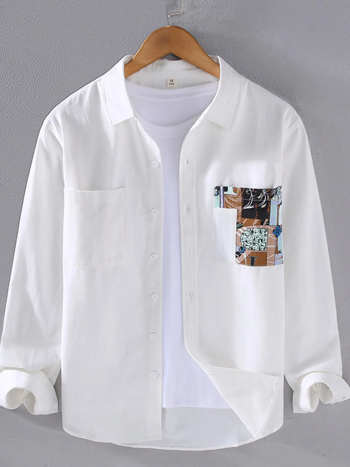 Men's Plus Size Button Up Long Sleeve Shirt