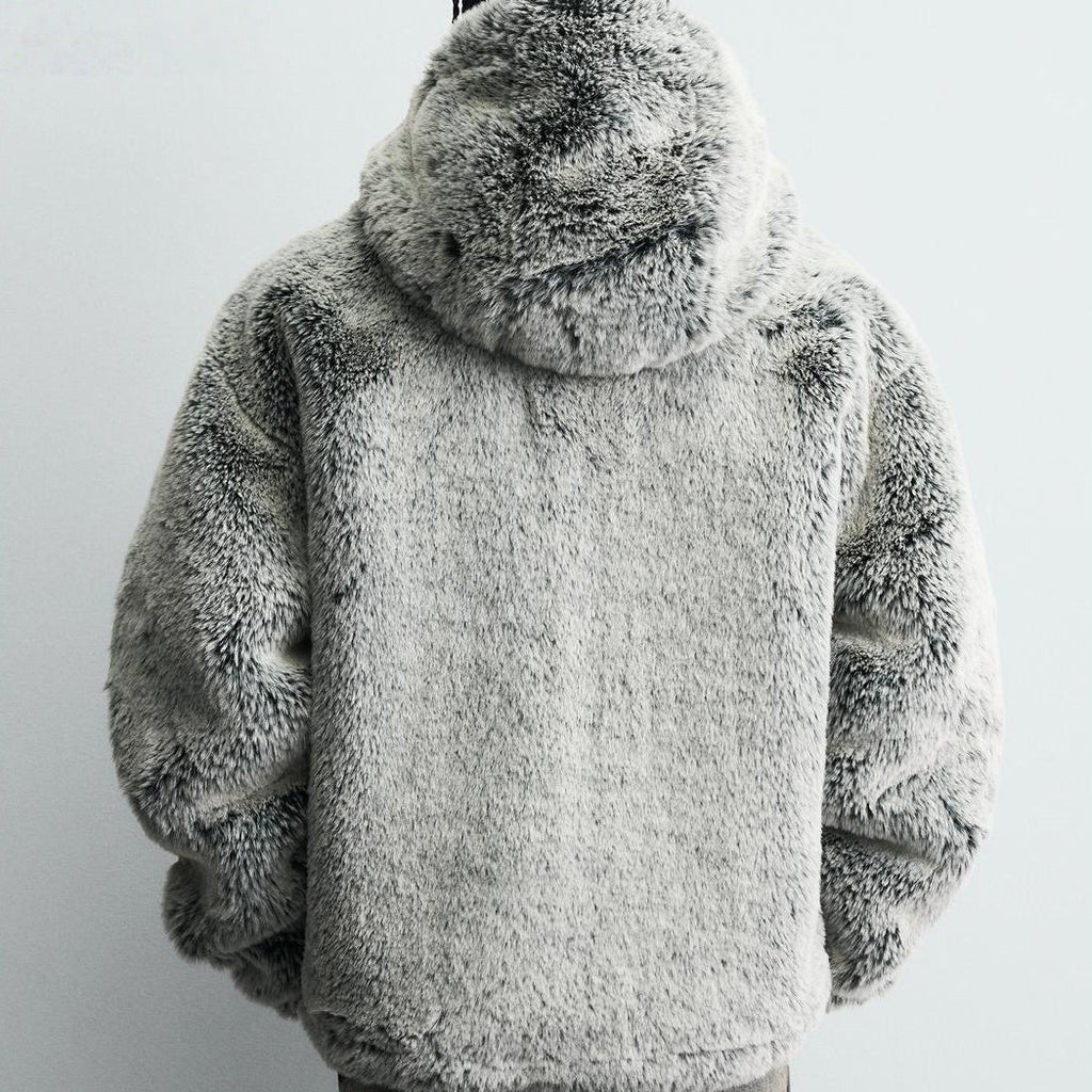 Reaper unit worldwide Hooded Faux Fur Jacket Coat