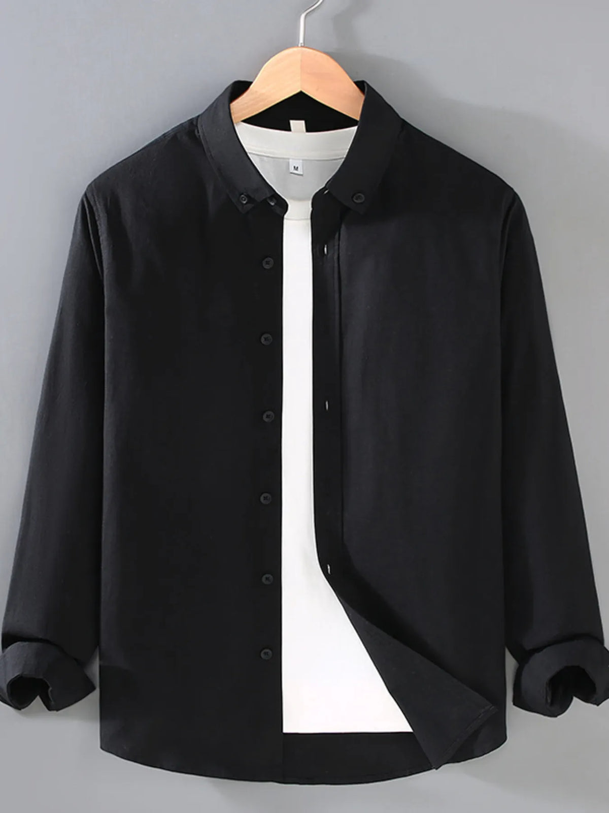 Men's Plus Size Button Up Long Sleeve Shirt