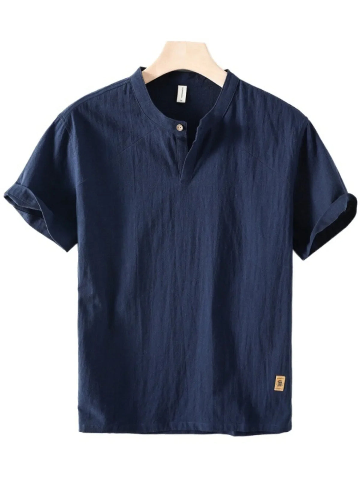 Men's Plus Size Short Sleeve Button Detail Blouse