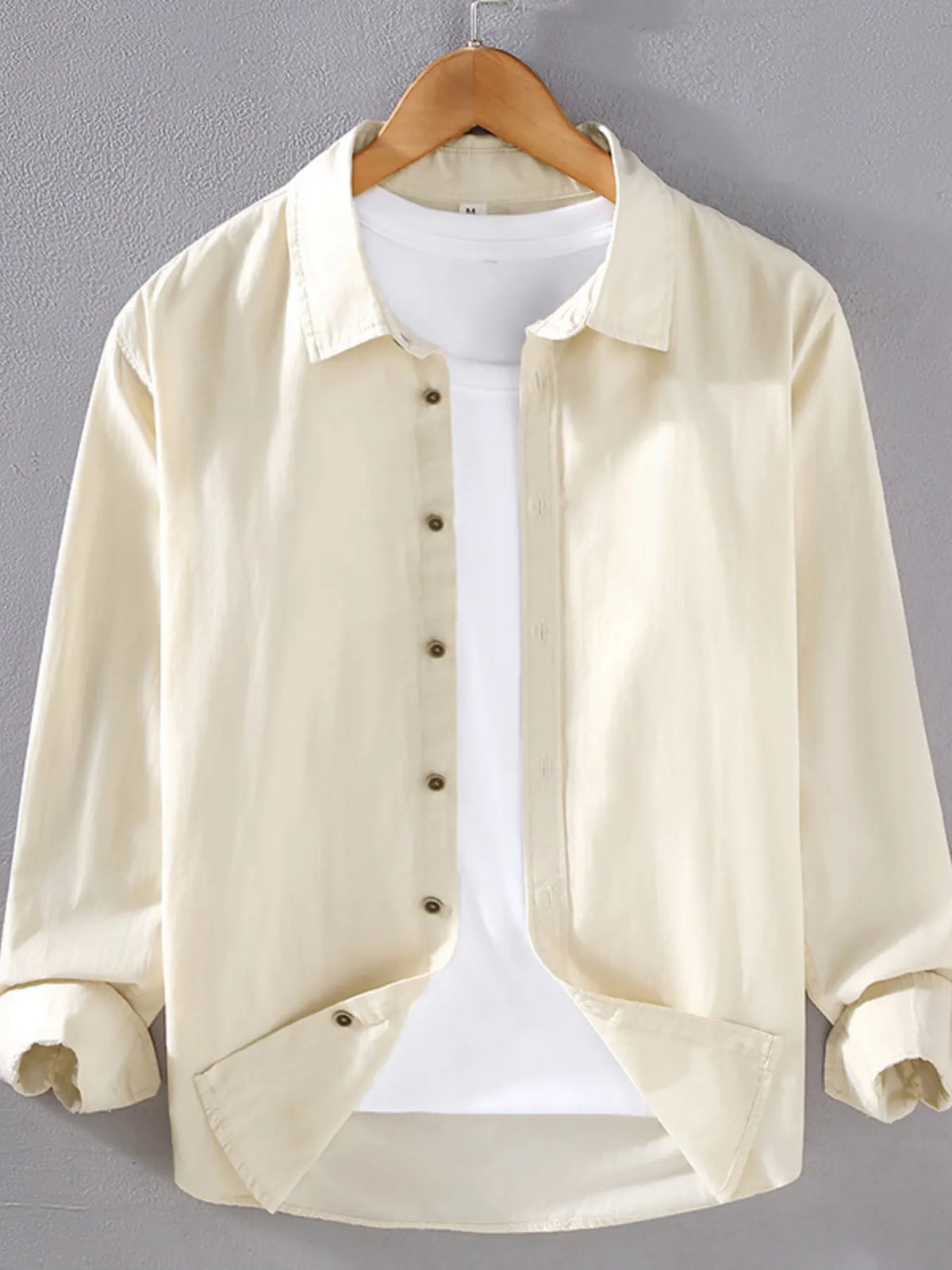 Men's Plus Size Long Sleeve Button-Up Shirt