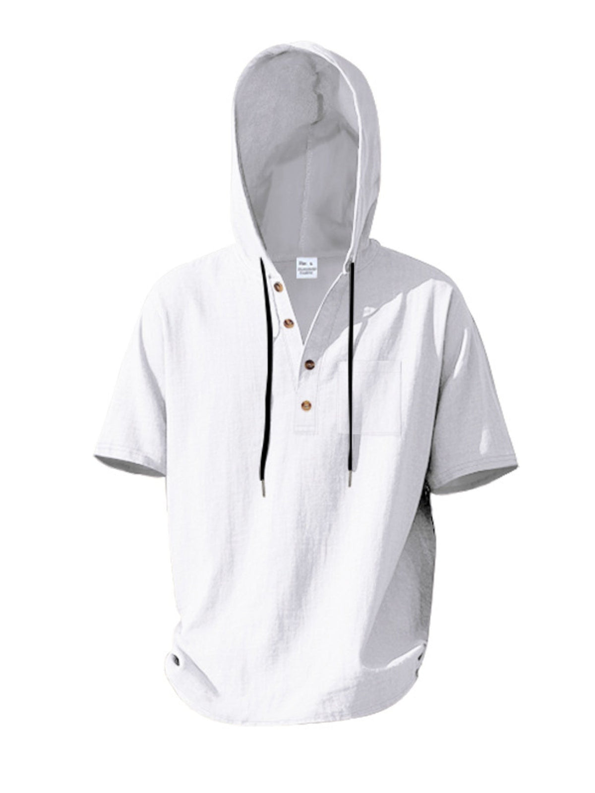 Men's Full Size Casual Short Sleeve Hooded Shirt Plus Size