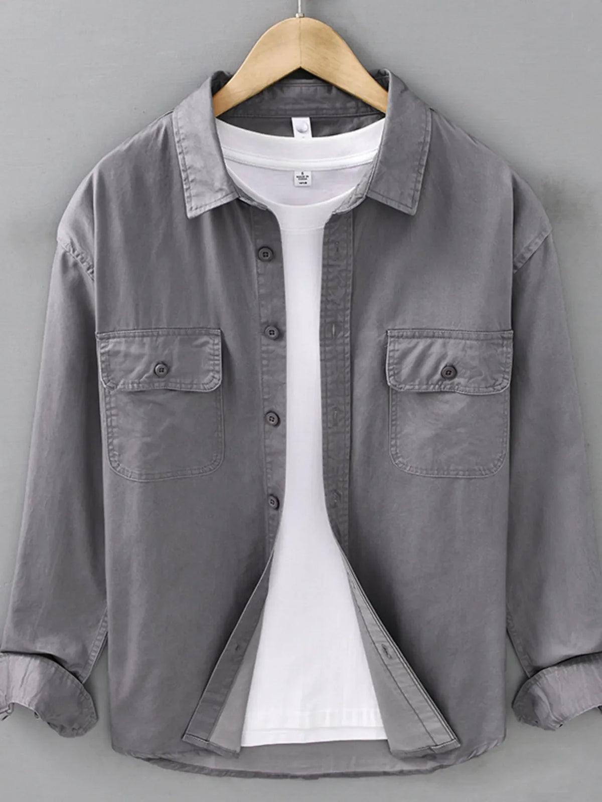 Men's Plus Size Button Up Long Sleeve Shirt