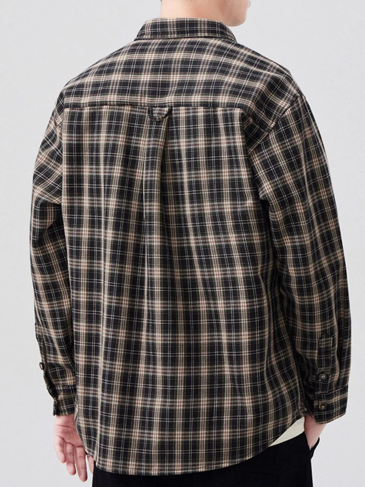 Men's Plus Size Casual Plaid Long Sleeve Shirt