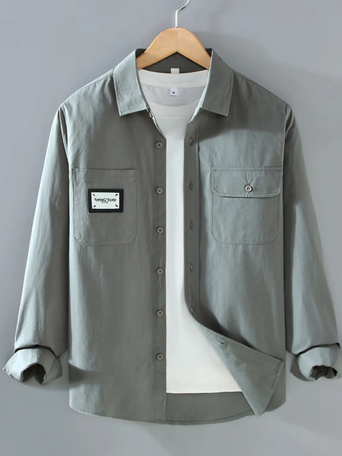 Men's Plus Size Button Up Long Sleeve Shirt