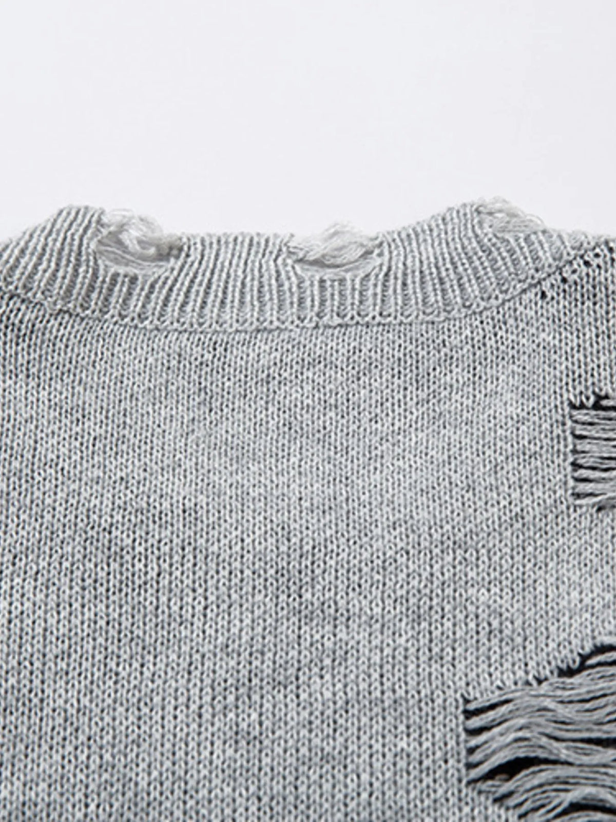 Men's Distressed Chain Detail Oversized Sweater